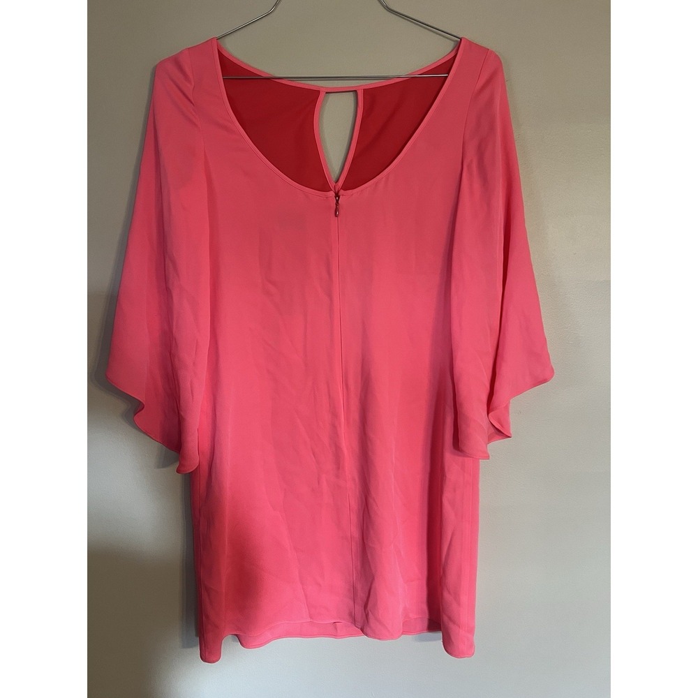 Milly Pink Butterfly Sleeve Stretch Silk Dress 4 - Picture 4 of 6